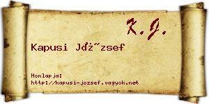 Kapusi József névjegykártya