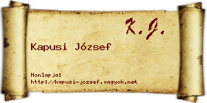 Kapusi József névjegykártya