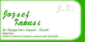 jozsef kapusi business card