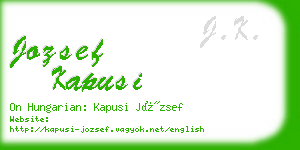 jozsef kapusi business card
